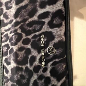Michael Kors Black and Gray Animal Print Crossbody
